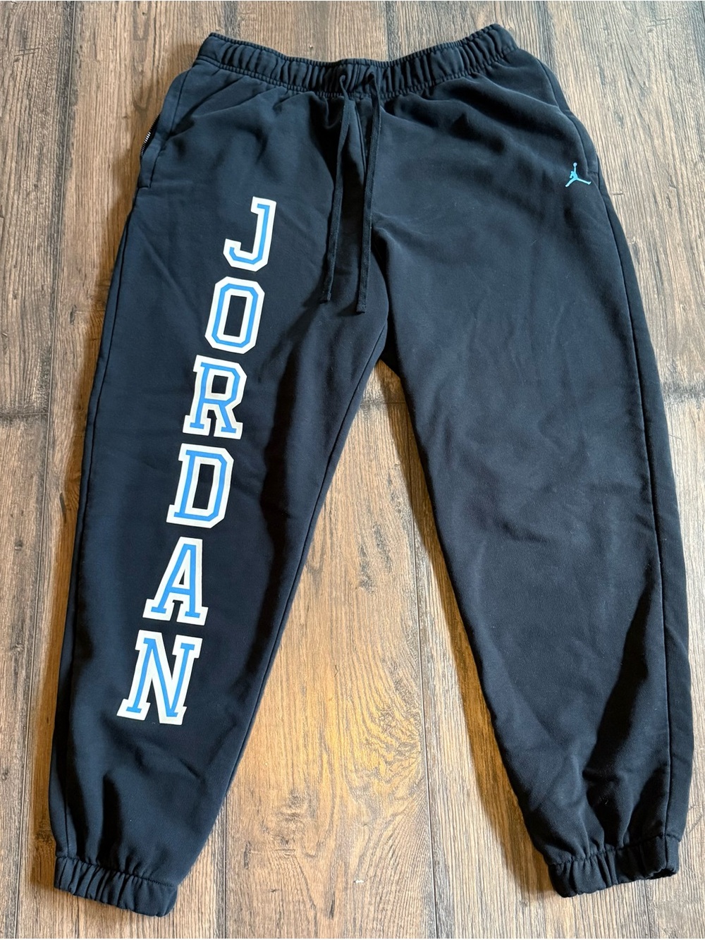 Jordan Black Sweatpants with Blue Logo